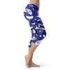 Blue and White Native Pattern Capris