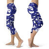 Blue and White Native Pattern Capris