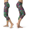 Purple and Blue Sugar Skull Capris