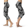 Black and White Sugar Skull Capris