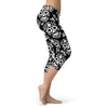 Black and White Sugar Skull Capris