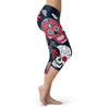 Red and Navy Sugar Skull Capris