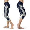 Blue and White Sugar Skull Guitar Capris