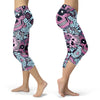 Purple and Light Blue Sugar Skull Capris