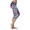 Purple and Light Blue Sugar Skull Capris