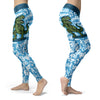 T-Rex Surfing With Surf Text Leggings