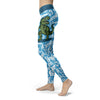 T-Rex Surfing With Surf Text Leggings