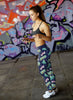 Hippie Vans, Cars and Bicycles with Surf Board Leggings