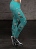 Cute Cat Face Blue Leggings