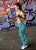 Cute Cat Face Blue Leggings