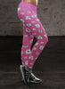 Cute Cat Faces Pink Leggings