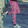 Cute Cat Faces Pink Leggings