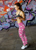 Cute Cat Faces Pink Leggings