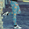 Cute Cat Faces Light Blue Leggings