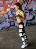 Cat Emoji Faces Black Orange Leggings