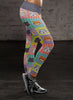 Cat Emoji Faces Colorful Leggings