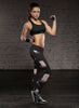 Cute Cat and Fish Bones Black Leggings