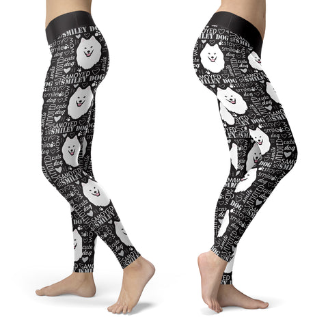 Samoyed Smiley Dog Leggings